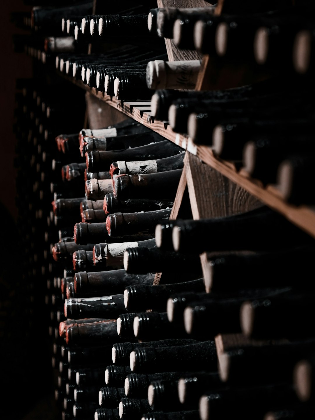 Person contemplating a wine collection